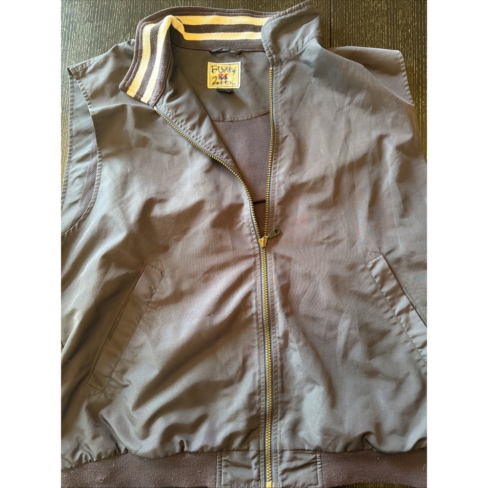 Cutter & Buck Navy Full Zip Windbreaker Vest Mens L Blue Golf Outerwear